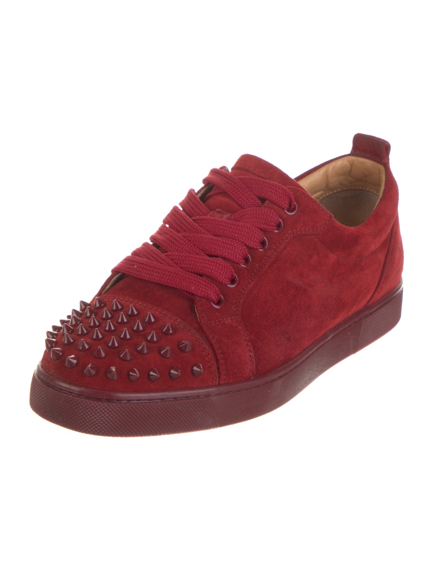 Christian Louboutin Spike Accents Suede Sneakers