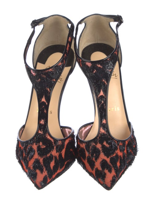 Christian Louboutin Mesh Printed T-Strap Pumps