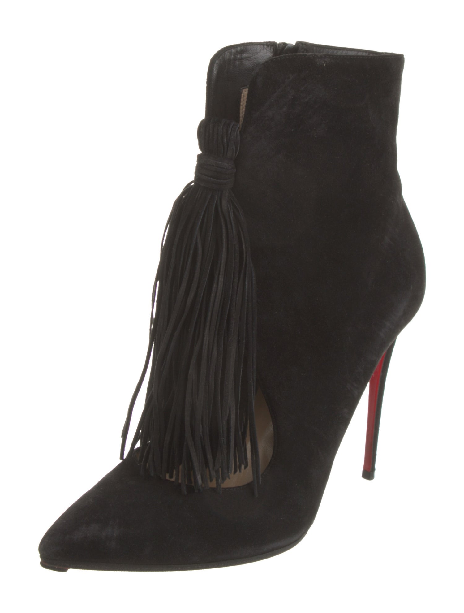 Christian Louboutin Suede Cutout Accent Boots