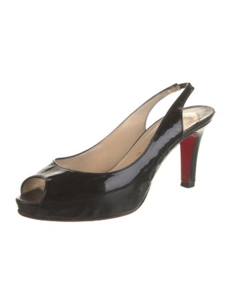 Christian Louboutin Patent Leather Slingback Pumps