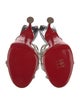 Christian Louboutin Patent Leather Crystal Embellishments Slides