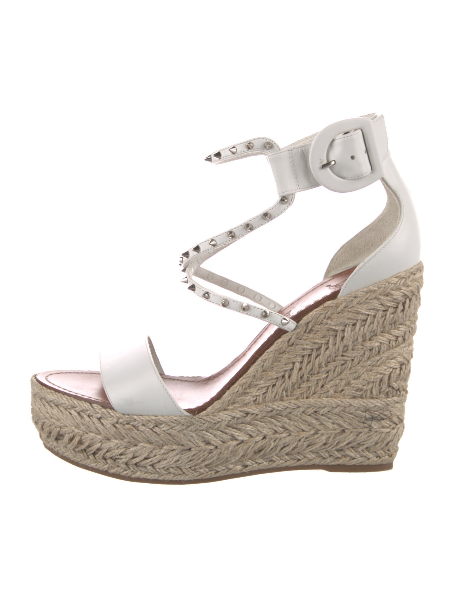 Christian Louboutin Spike Accents Leather Espadrilles