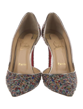 Christian Louboutin Patterned Sequin Embellishments D'Orsay Pumps
