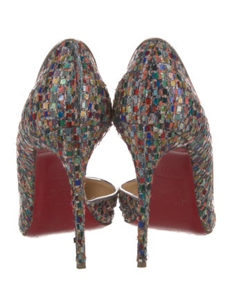 Christian Louboutin Patterned Sequin Embellishments D'Orsay Pumps