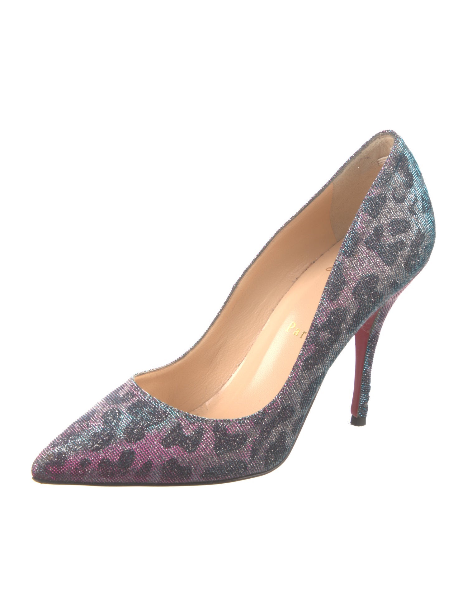 Christian Louboutin Animal Print Glitter Accents Pumps