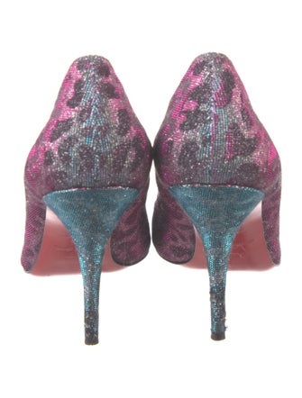 Christian Louboutin Animal Print Glitter Accents Pumps