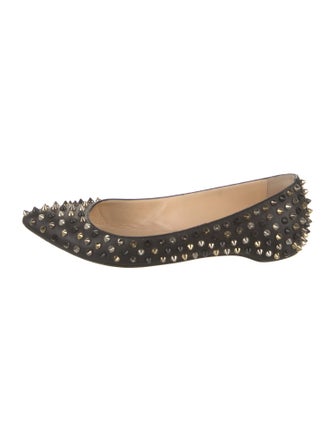 Christian Louboutin Spike Accents Leather Flats