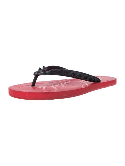 Christian Louboutin Spike Accents Rubber Flip Flops
