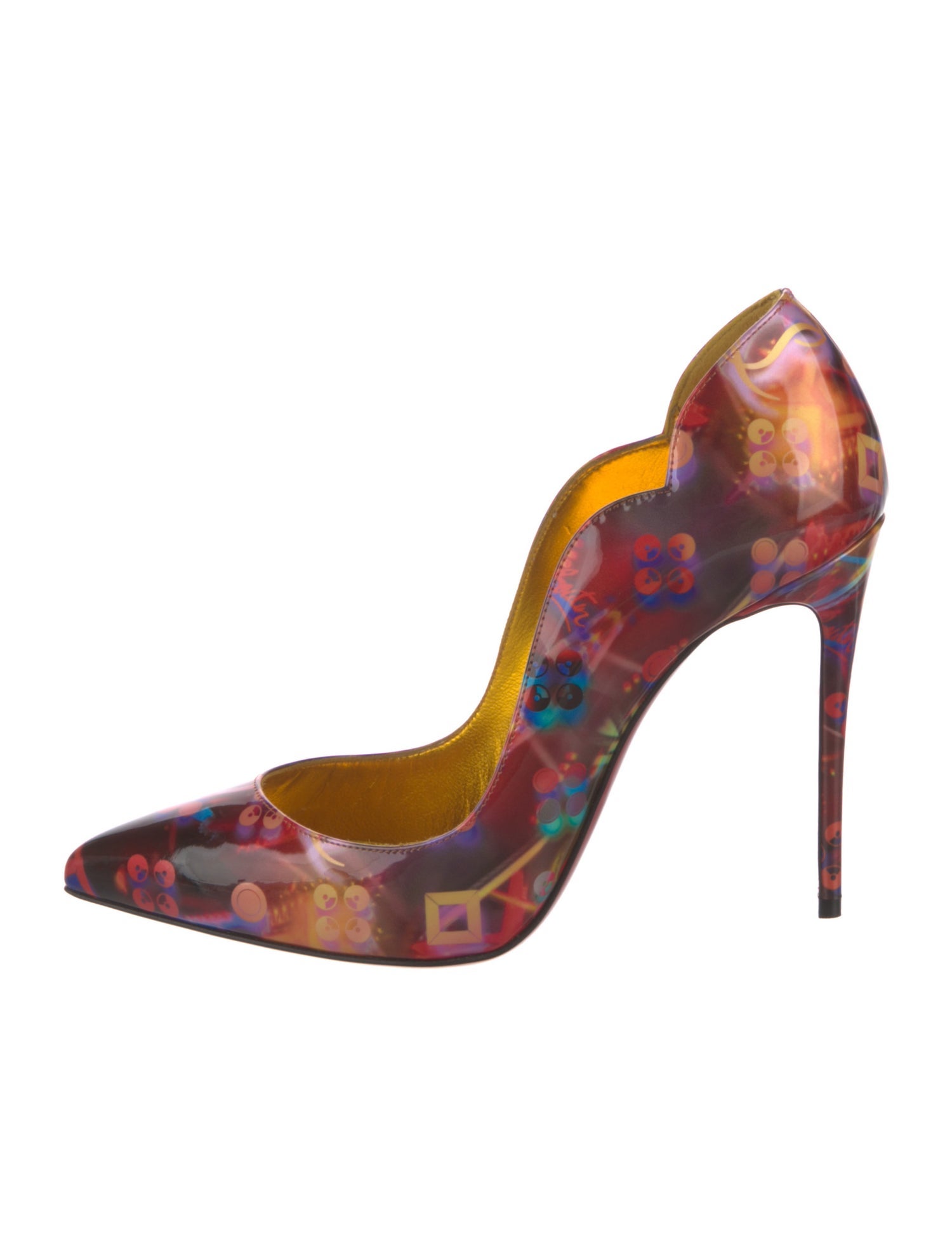 Christian Louboutin Patent Leather Printed Pumps