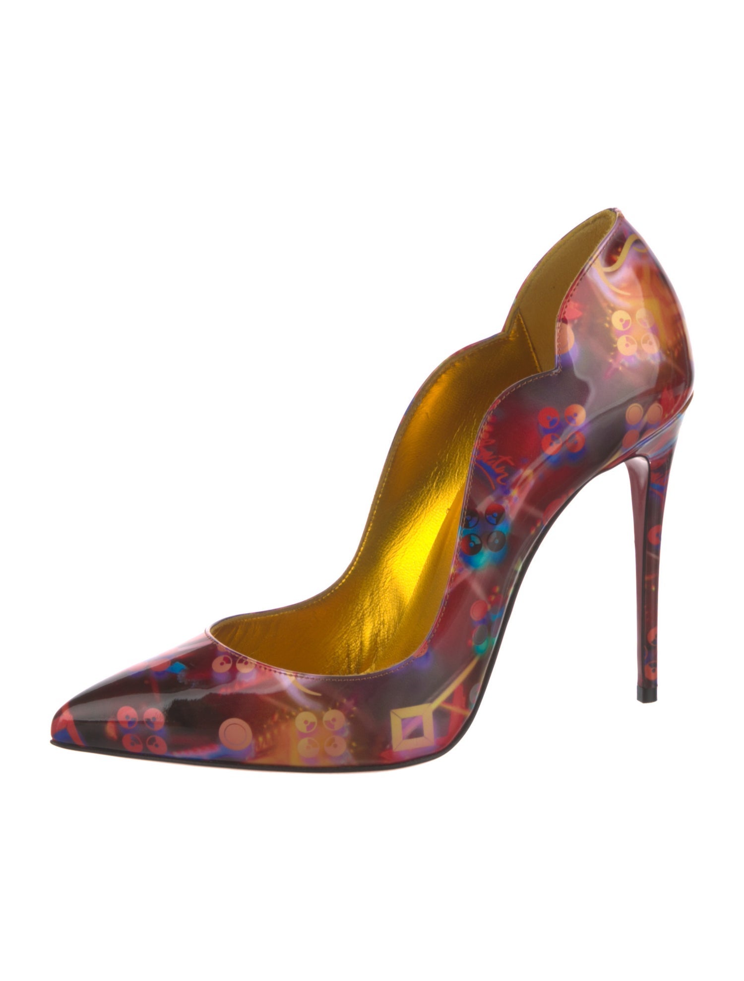 Christian Louboutin Patent Leather Printed Pumps