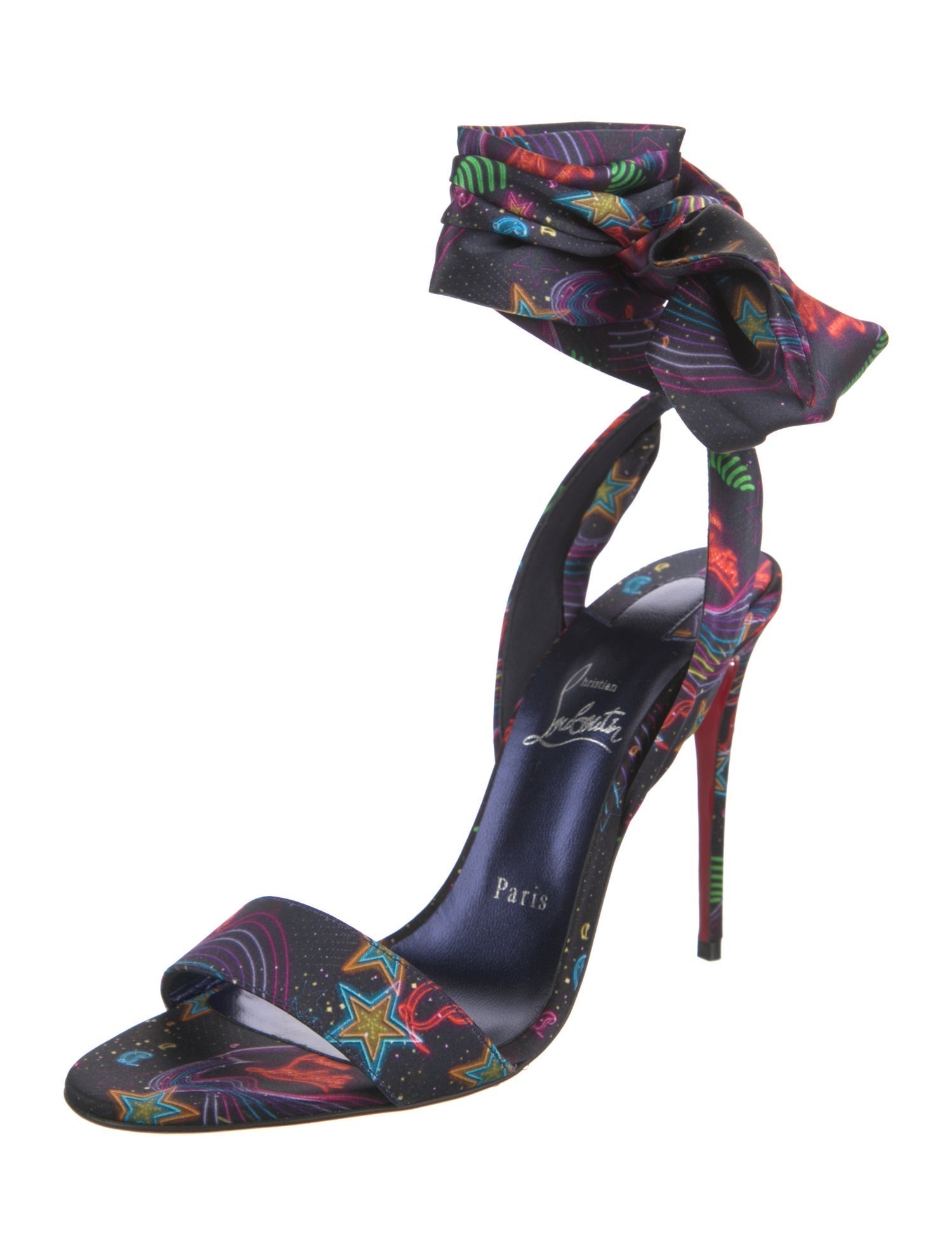 Christian Louboutin Satin Printed Sandals