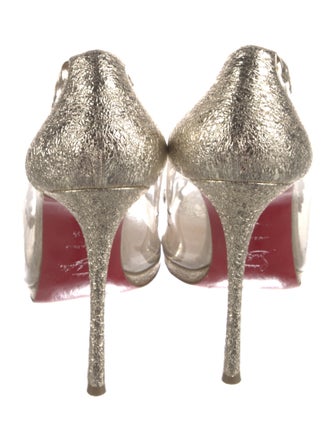 Christian Louboutin PVC Whipstitch Trim T-Strap Pumps