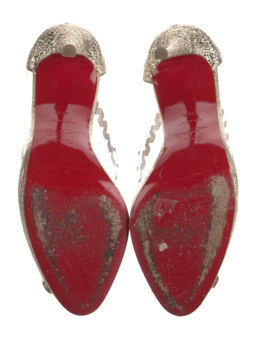 Christian Louboutin PVC Whipstitch Trim T-Strap Pumps