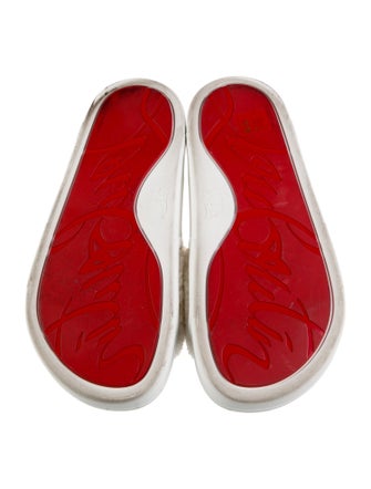 Christian Louboutin Shearling Graphic Print Slides