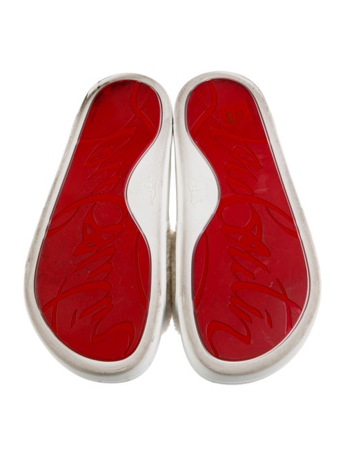 Christian Louboutin Shearling Graphic Print Slides