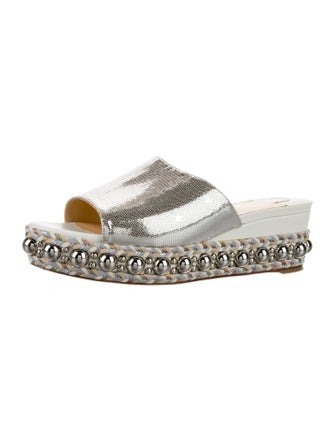 Christian Louboutin Patent Leather Studded Accents Espadrilles
