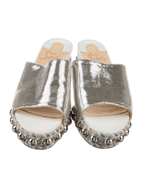Christian Louboutin Patent Leather Studded Accents Espadrilles