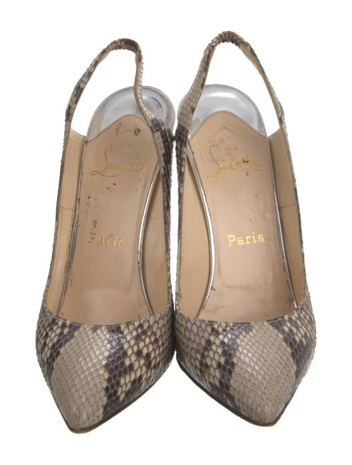 Christian Louboutin Snakeskin Animal Print Slingback Pumps
