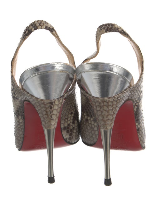 Christian Louboutin Snakeskin Animal Print Slingback Pumps