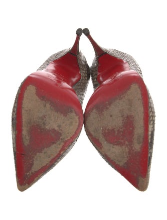 Christian Louboutin Snakeskin Animal Print Slingback Pumps