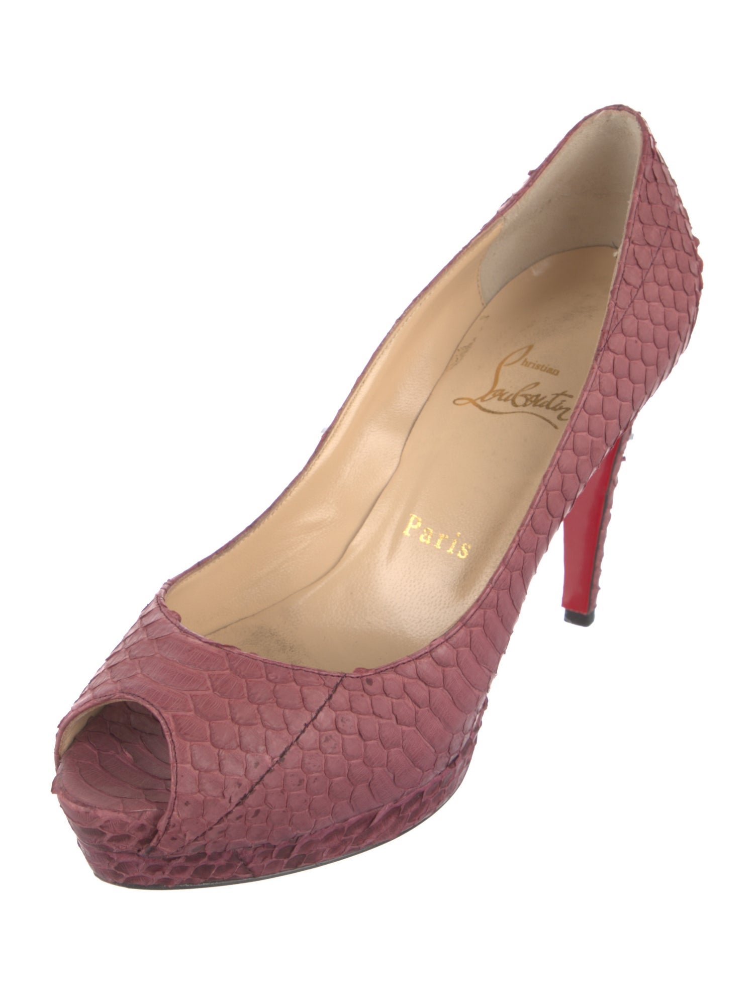 Christian Louboutin Python Animal Print Pumps