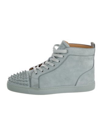 Christian Louboutin Spike Accents Suede Sneakers