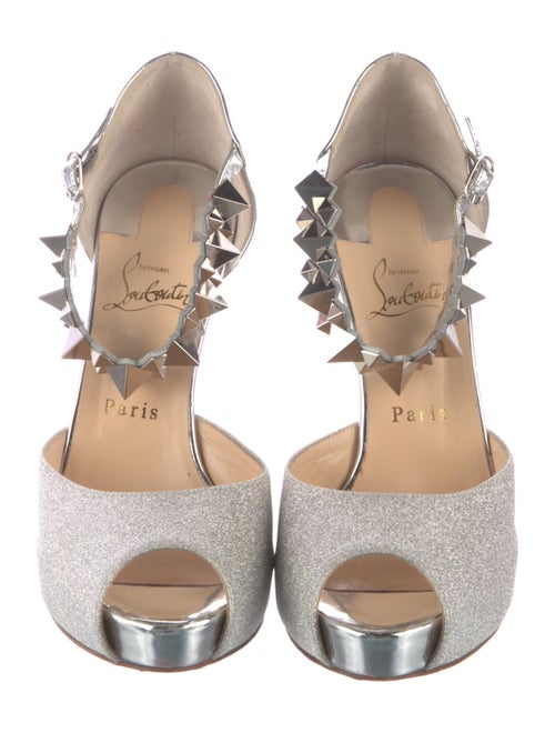Christian Louboutin Glitter Glitter Accents D'Orsay Pumps