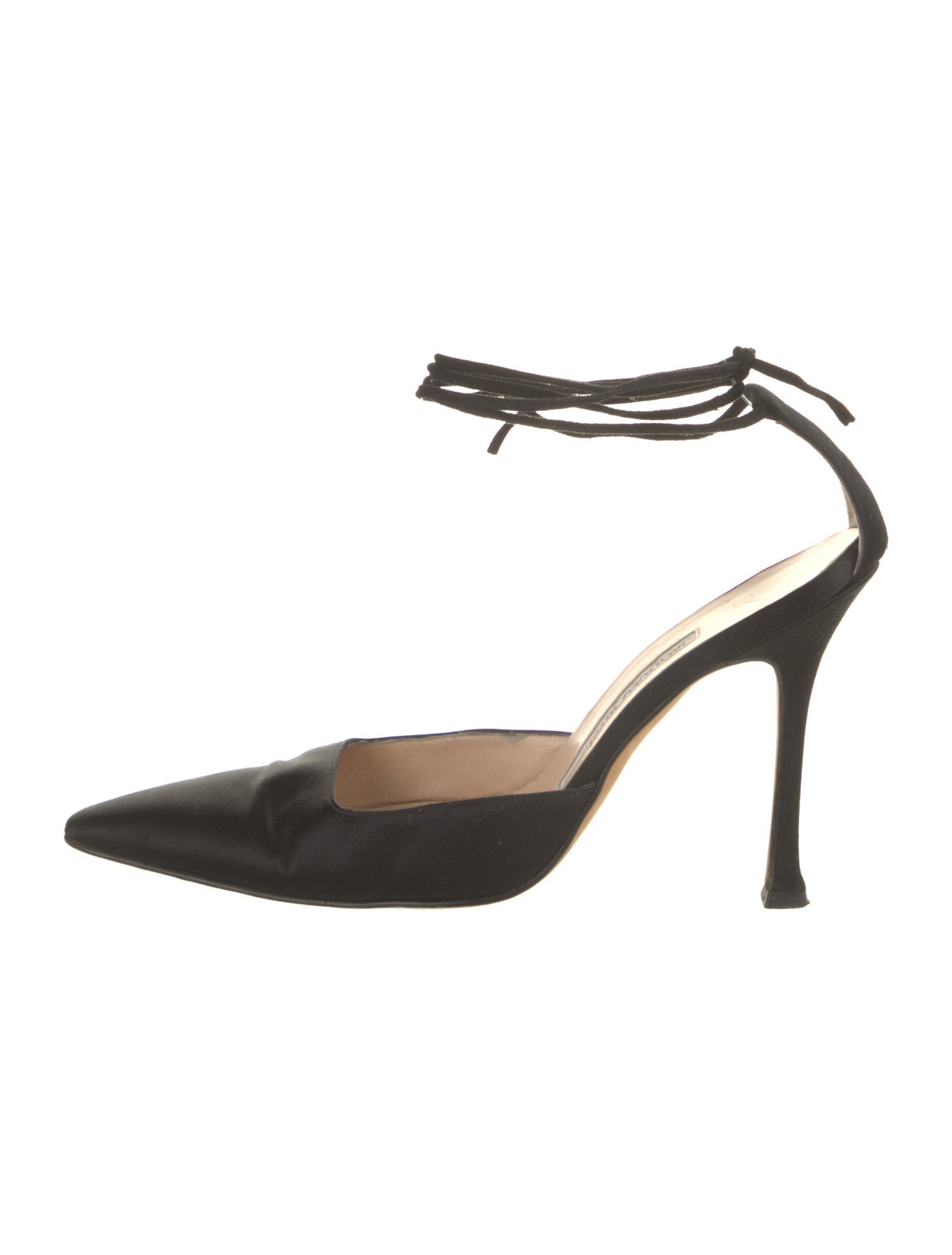 Manolo Blahnik Satin D'Orsay Pumps