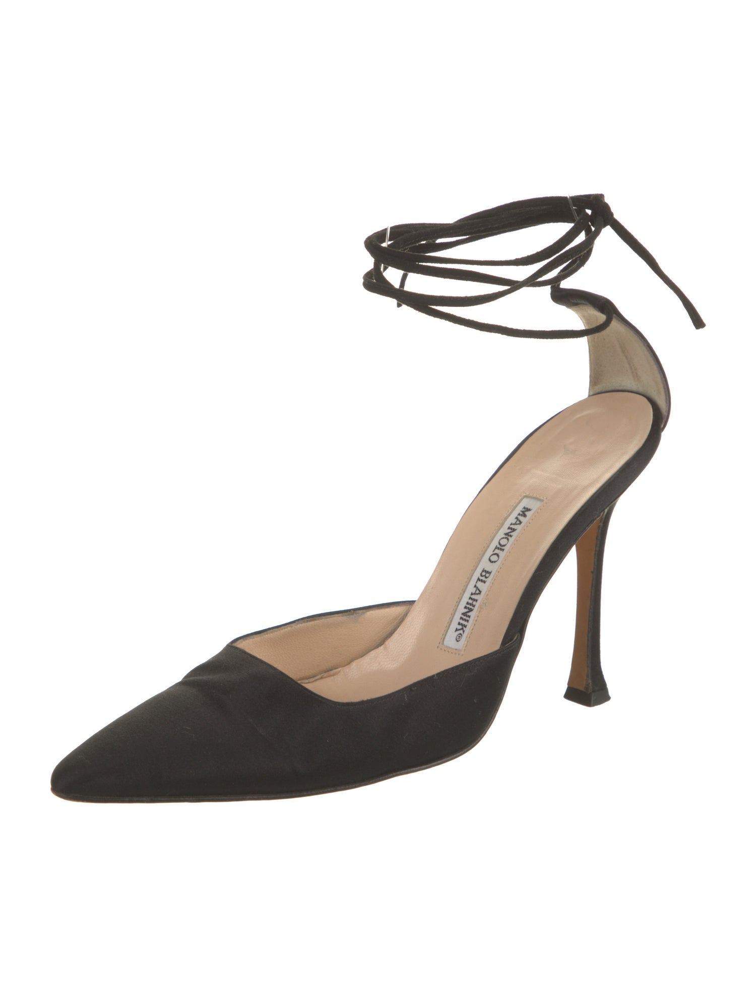 Manolo Blahnik Satin D'Orsay Pumps