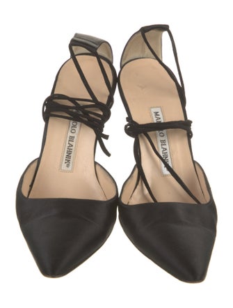 Manolo Blahnik Satin D'Orsay Pumps