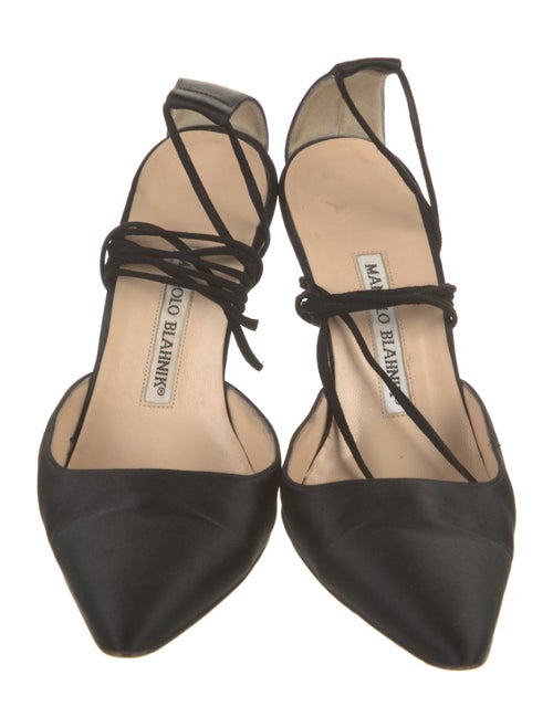 Manolo Blahnik Satin D'Orsay Pumps