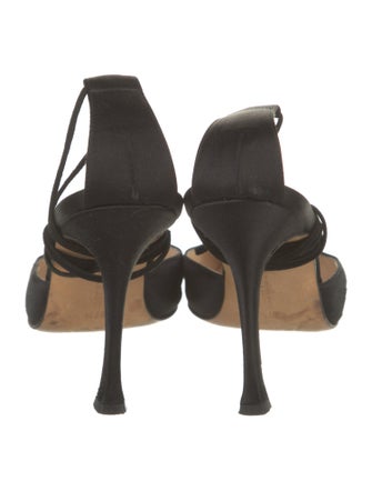 Manolo Blahnik Satin D'Orsay Pumps