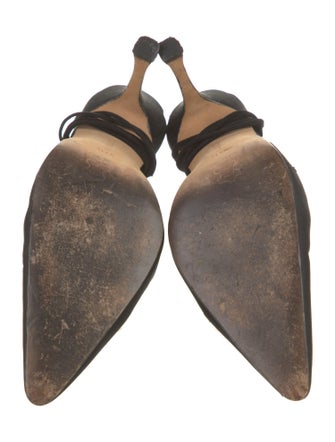 Manolo Blahnik Satin D'Orsay Pumps