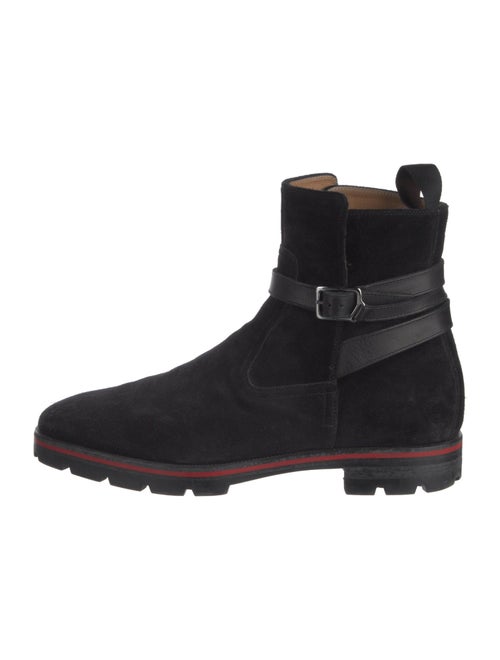 Christian Louboutin Suede Leather Trim Embellishment Boots