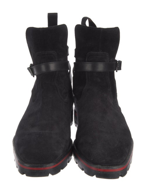Christian Louboutin Suede Leather Trim Embellishment Boots