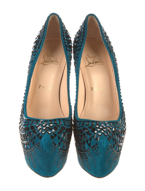 Christian Louboutin Suede Printed Pumps