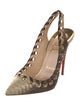 Christian Louboutin Python Animal Print Slingback Pumps