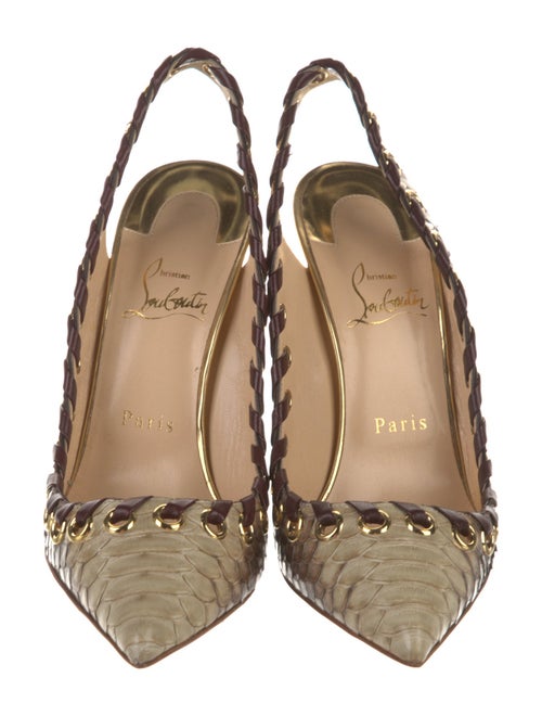 Christian Louboutin Python Animal Print Slingback Pumps
