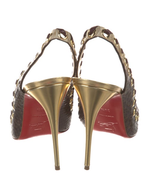 Christian Louboutin Python Animal Print Slingback Pumps