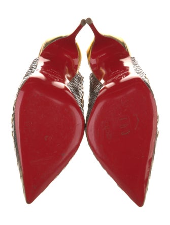 Christian Louboutin Python Animal Print Slingback Pumps