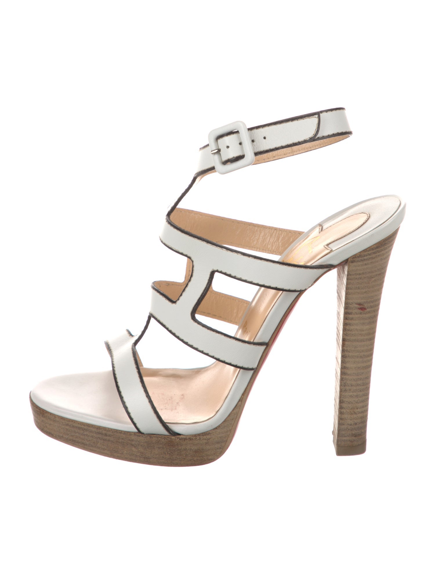 Christian Louboutin Leather Cutout Accent Gladiator Sandals