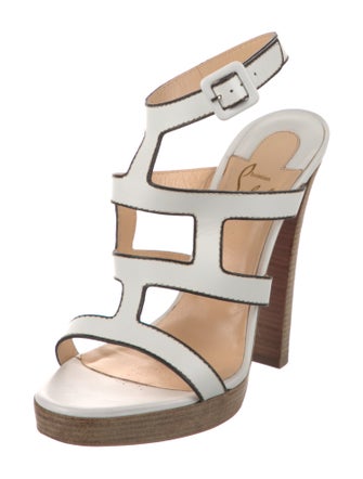 Christian Louboutin Leather Cutout Accent Gladiator Sandals