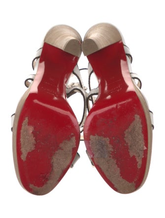 Christian Louboutin Leather Cutout Accent Gladiator Sandals