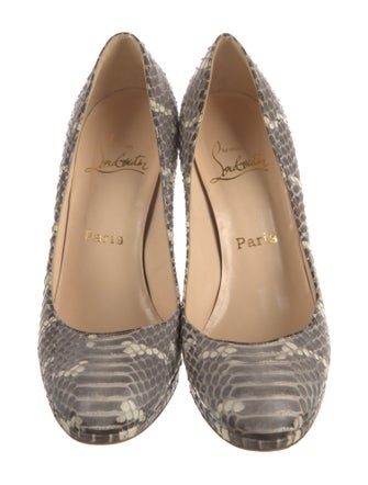 Christian Louboutin Python Animal Print Pumps
