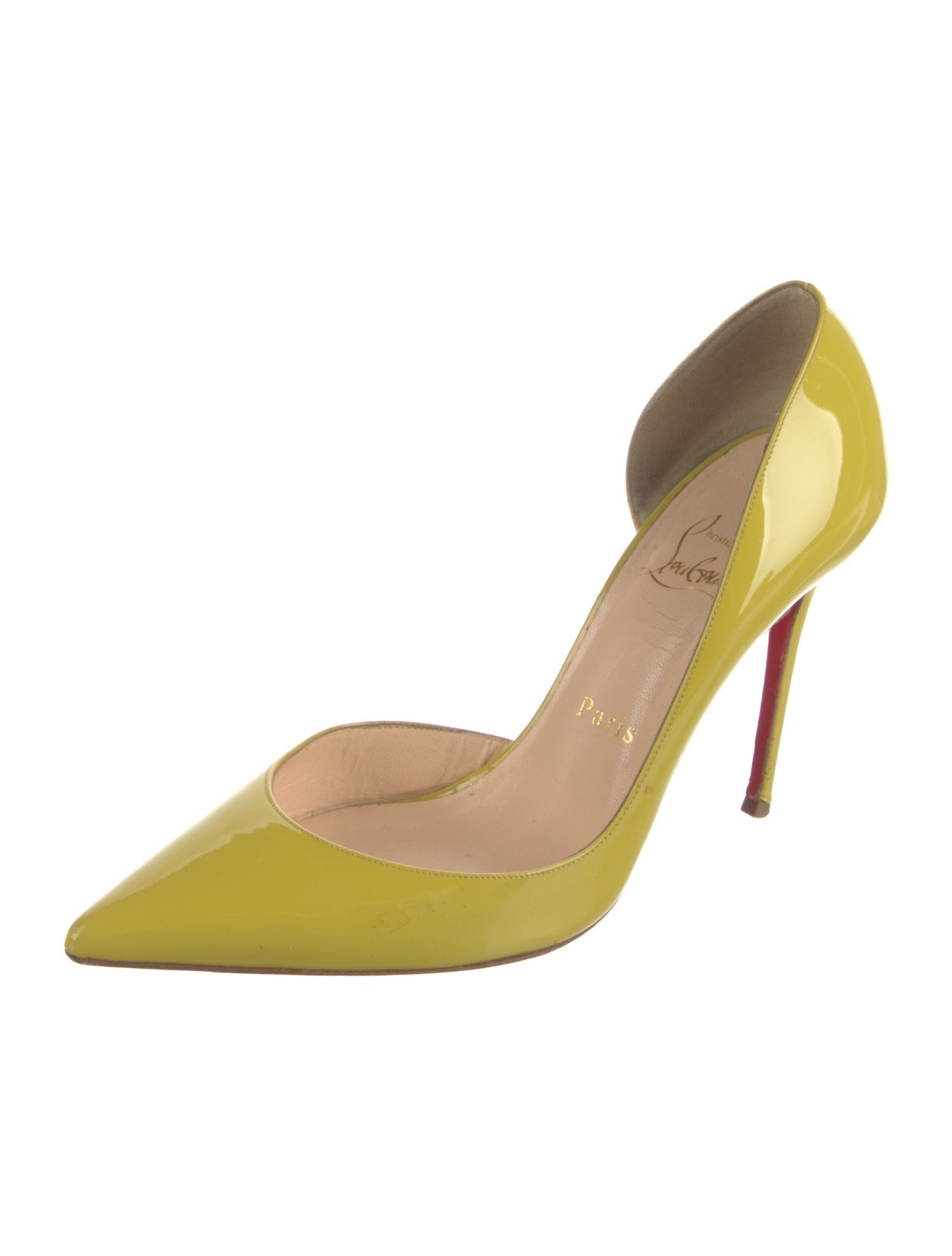 Christian Louboutin Patent Leather Cutout Accent D'Orsay Pumps