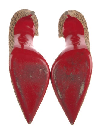 Christian Louboutin Animal Print Cutout Accent D'Orsay Pumps
