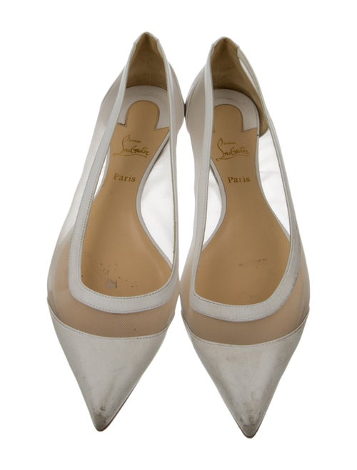 Christian Louboutin Leather Mesh Accents Ballet Flats