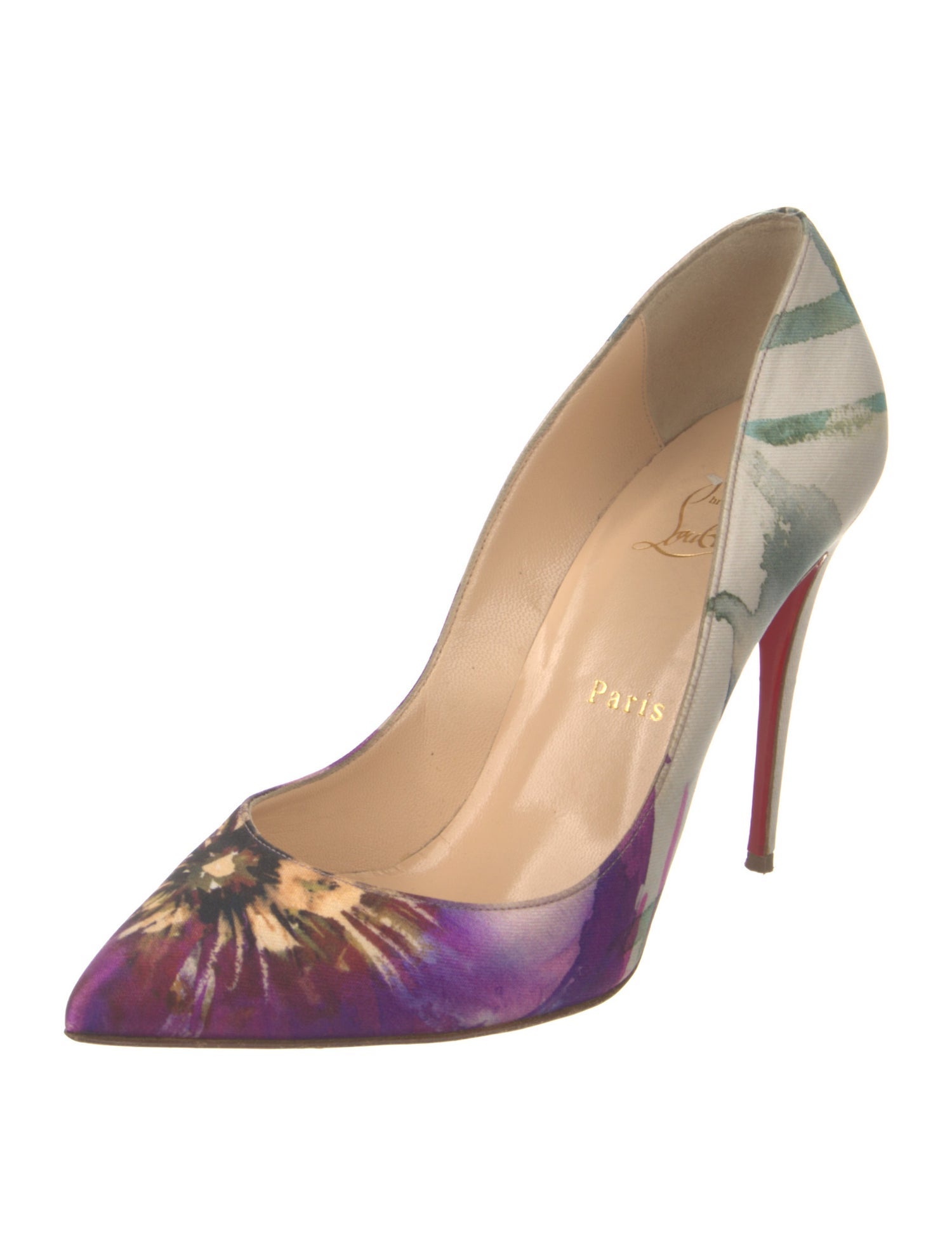 Christian Louboutin Satin Tie-Dye Print Pumps