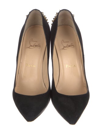 Christian Louboutin Spike Accents Suede Pumps