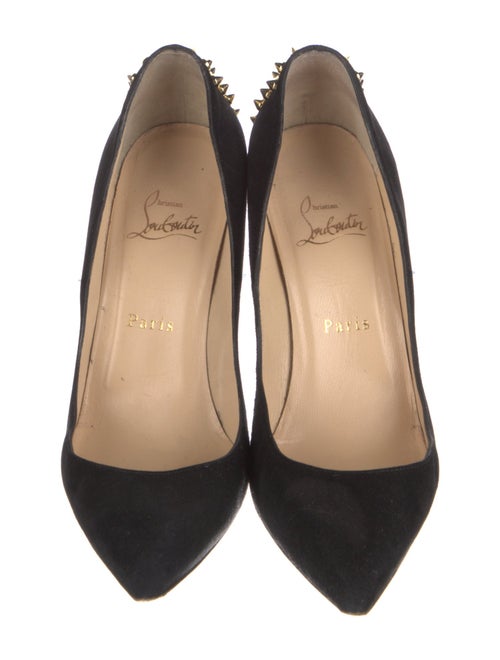 Christian Louboutin Spike Accents Suede Pumps